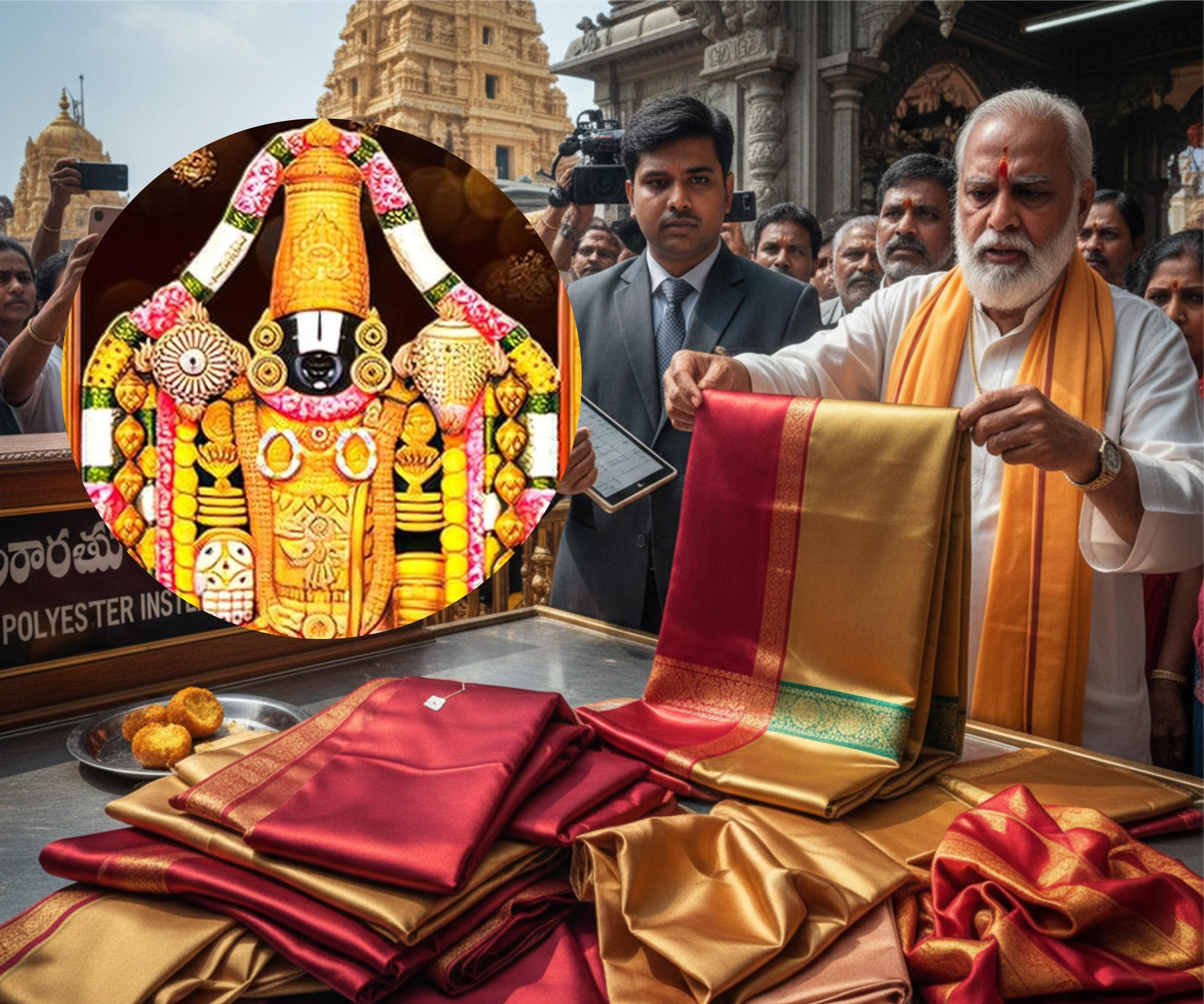 तिरुपति मंदिर में सिल्क के बजाय पॉलिएस्टर दुपट्टे: