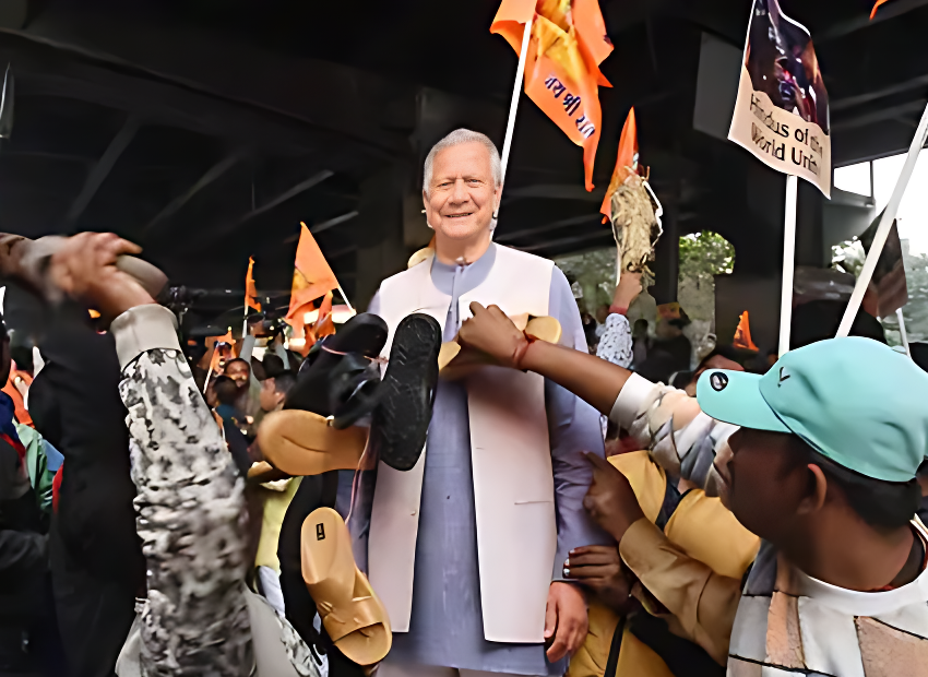 दिल्ली में बांग्लादेश हाई कमीशन के बाहर VHP का प्रदर्शन: