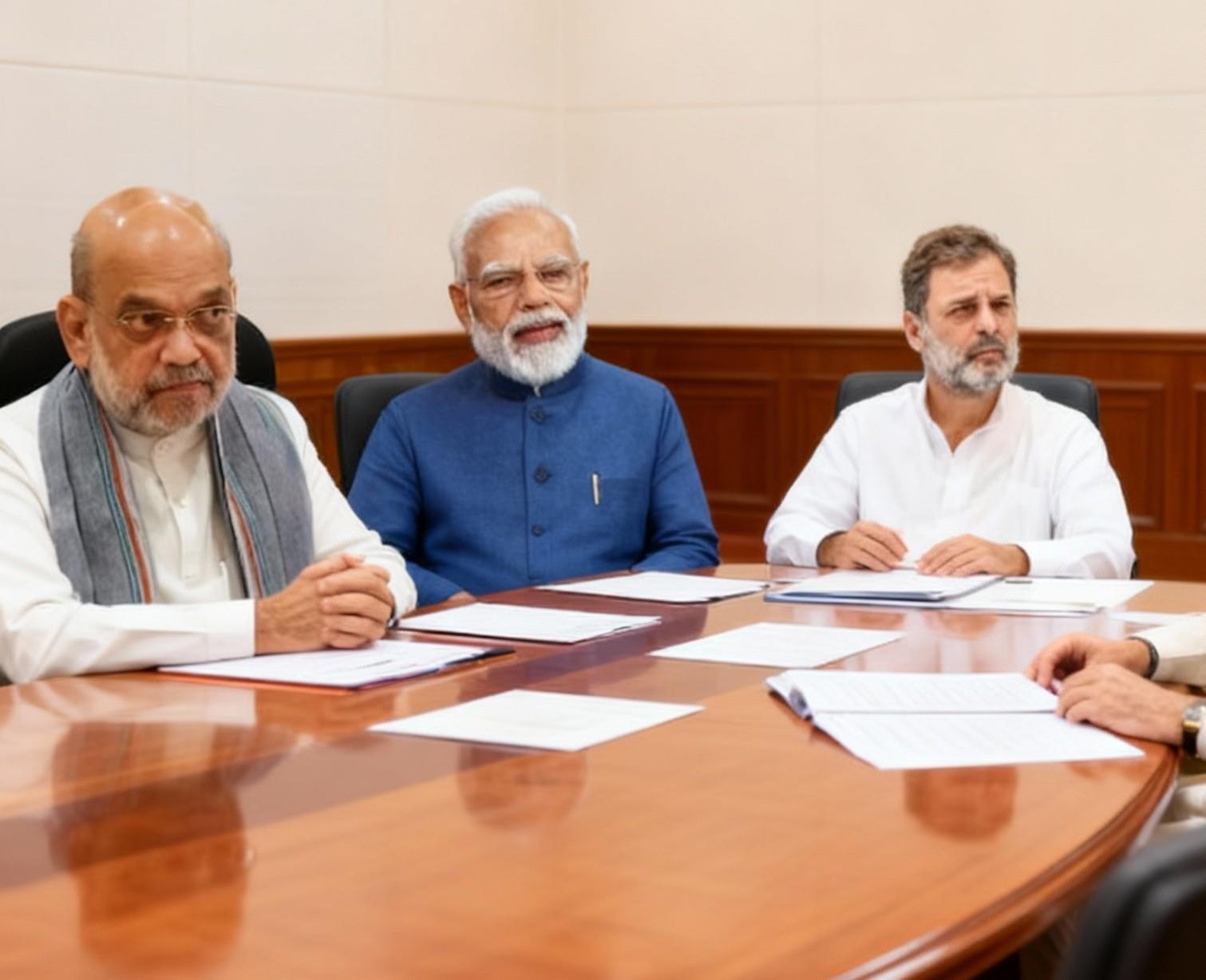 PMO में PM मोदी–राहुल गाँधी की 1.5 घंटे लंबी बैठक: